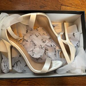 Lulu's Cream Satin Heels